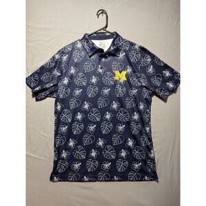 Pro Edge Michigan Mens Golf Polo Shirt L/G Hawaiian Floral Print
